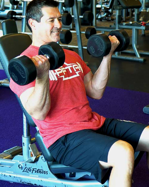 inclined dumbbell curls at pfta schools